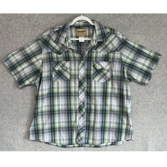 Wrangler | XXL | Pearl Snap Plaid Short Sleeve Shirt cowboy rancher western - Picture 1 of 5